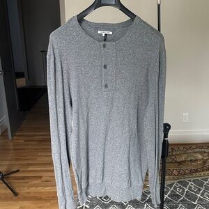 Helmut Lang Gray Long Sleeve Henley